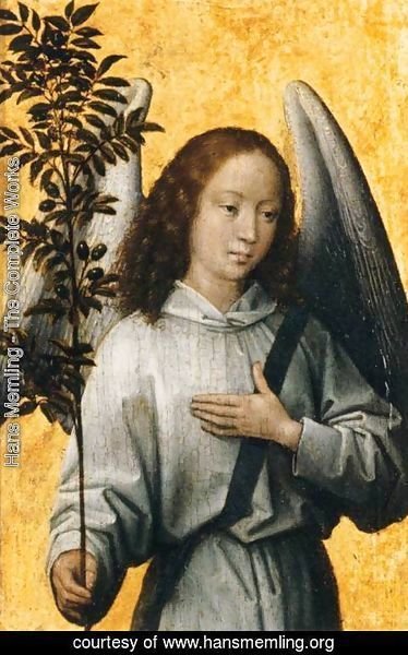 Hans Memling - Angel with an Olive Branch, Emblem of Divine Peace