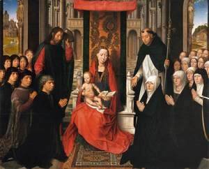Hans Memling - Virgin and Child with Sts James and Dominic