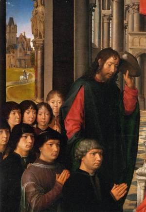 Hans Memling - Virgin and Child with Sts James and Dominic (detail)