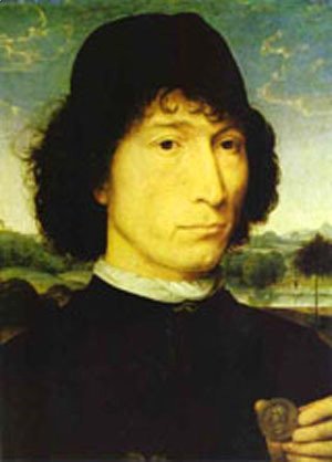 Hans Memling - Portrait Of An Italian With A Roman Coin (Giovannide Candida) 1470