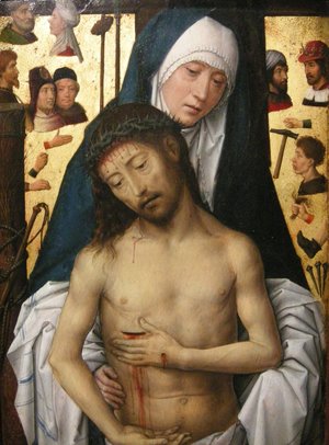 Ecce Homo in the arms of the virgin