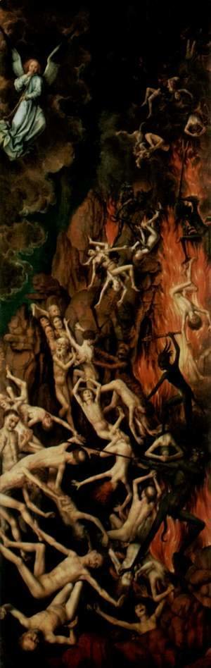 The Last Judgment, triptych, right wing Casting the Damned into Hell