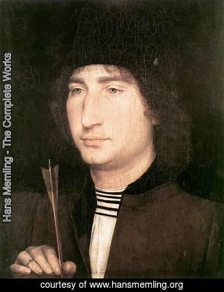 Hans Memling - Portrait of a Man with an Arrow 1478-80