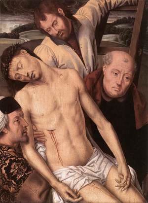 Hans Memling - Deposition (left wing of a diptych) 1490s