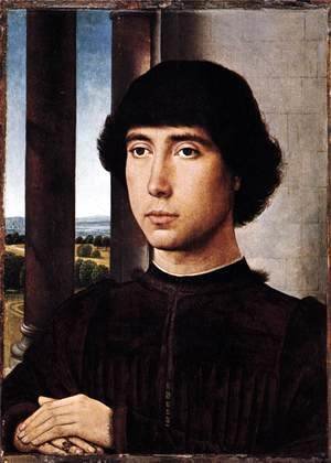 Hans Memling - Portrait of a Man at a Loggia c. 1480