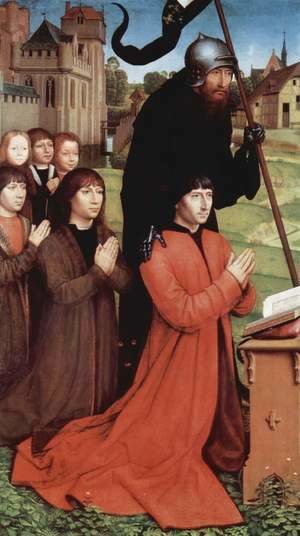 Hans Memling - Triptych of the Family Moreel (left wing) 1484