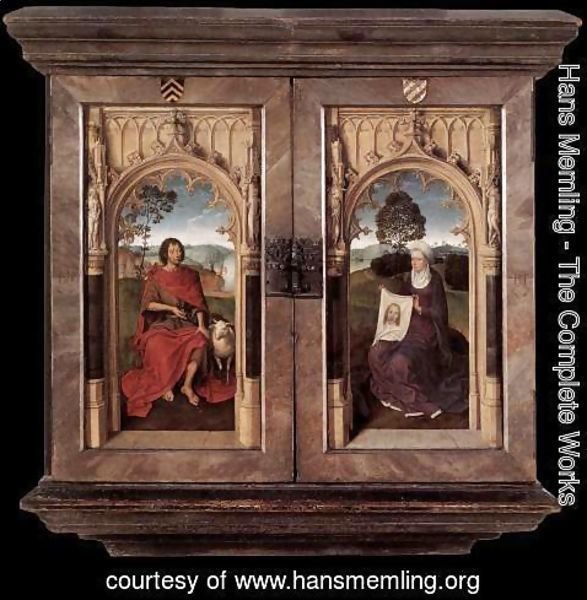 Hans Memling - Triptych of Jan Floreins [detail: 2, reverse]