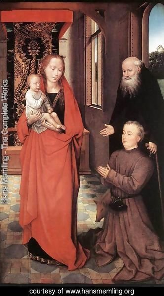 Hans Memling - Virgin and Child with St Anthony the Abbot and a Donor