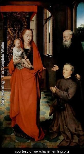 Hans Memling - Virgin and Child with St Anthony the Abbot and a Donor 2