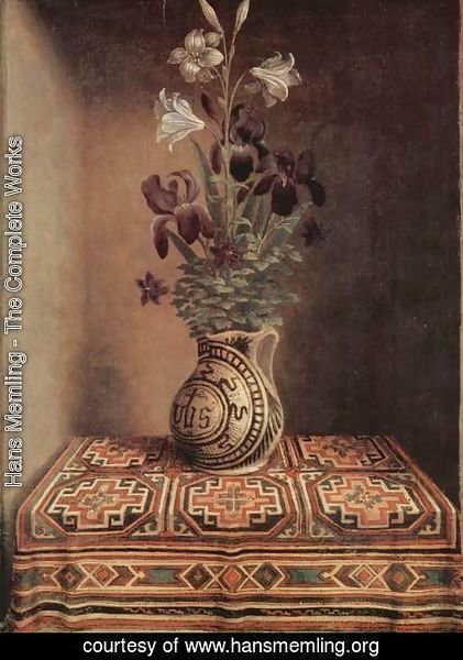 Hans Memling - Still Life With A Jug With Flowers The Reverse Side Of The Portrait Of A Praying Man 1480-1485