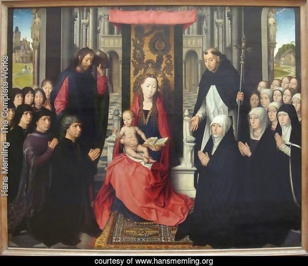 The Virgin And Child Between St James And St Dominic Presenting The Donors And Their Families Known As The Virgin Of Jacques Floreins