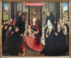 The Virgin And Child Between St James And St Dominic Presenting The Donors And Their Families Known As The Virgin Of Jacques Floreins