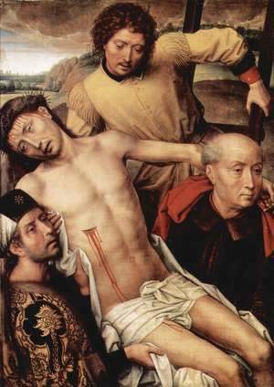 Hans Memling - Granada-diptych, left wing Taking from the Cross