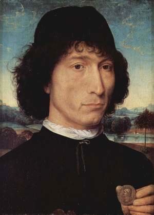 Hans Memling - Portrait of a man with an ancient coin