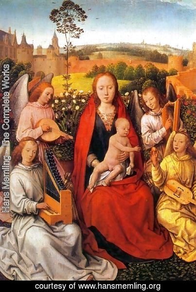 Hans Memling - Virgin and Child with Musician Angels 1480