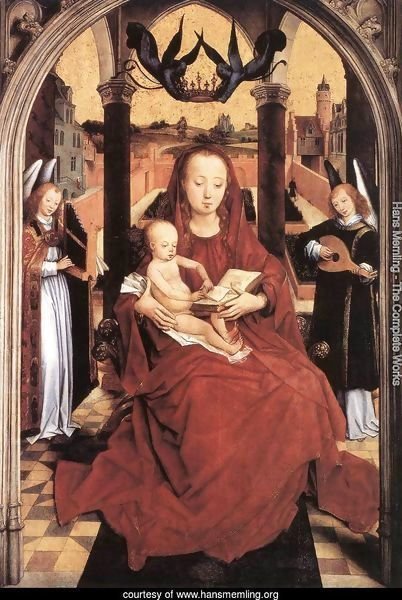 Virgin And Child Enthroned With Two Musical Angels