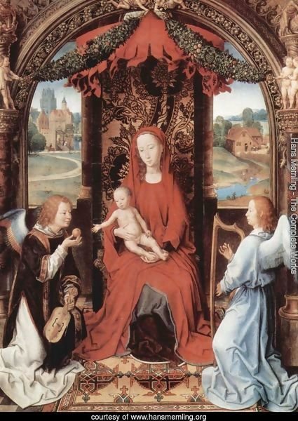 Madonna Enthroned with Child and Two Angels 1490-91