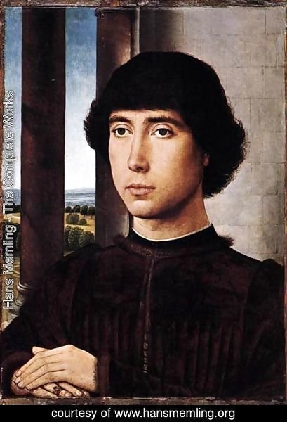 Hans Memling - Portrait of a Man at a Loggia c. 1480