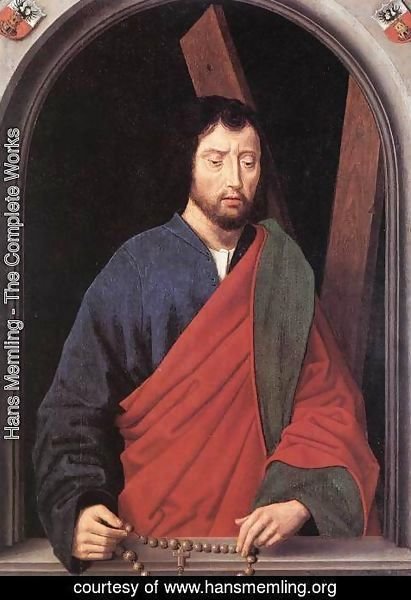 Hans Memling - St Andrew (left wing of a diptych, reverse) 1490s