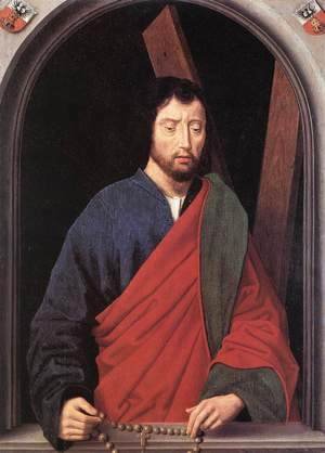 Hans Memling - St Andrew (left wing of a diptych, reverse) 1490s