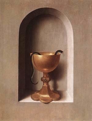 Hans Memling - St John and Veronica Diptych (reverse of the right wing) c. 1483