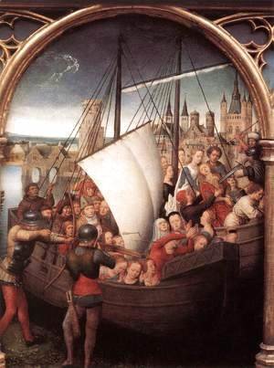 Hans Memling - St Ursula Shrine- Martyrdom (scene 5) 1489