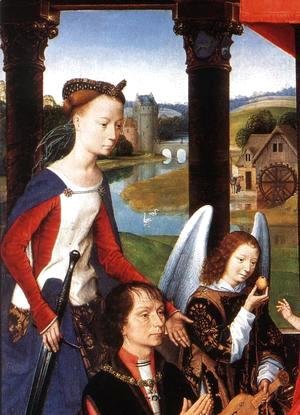 Hans Memling - The Donne Triptych (detail-1) 1475