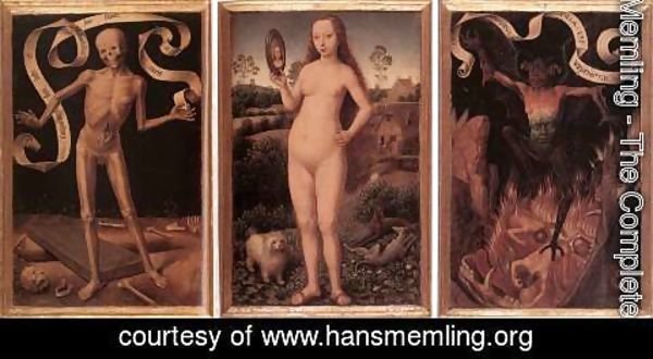 Hans Memling - Triptych of Earthly Vanity and Divine Salvation (front) c. 1485