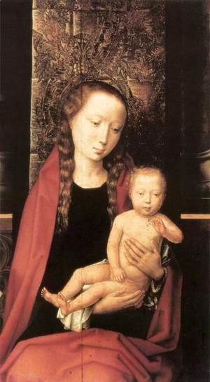 Hans Memling - Virgin and Child Enthroned (detail) 1480s